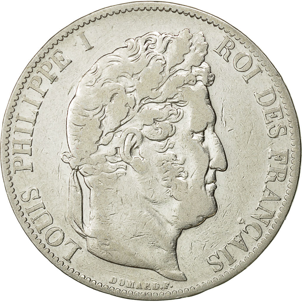 Munten, Frankrijk, Louis-Philippe, 5 Francs, 1847, Strasbourg, FR+, Zilver