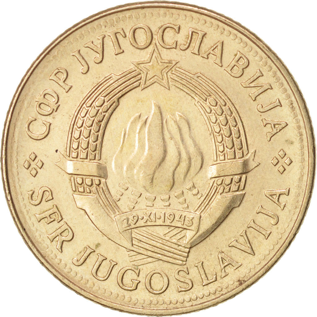 Coin, Yugoslavia, 10 Dinara, 1980, AU(55-58), Copper-nickel, KM:62