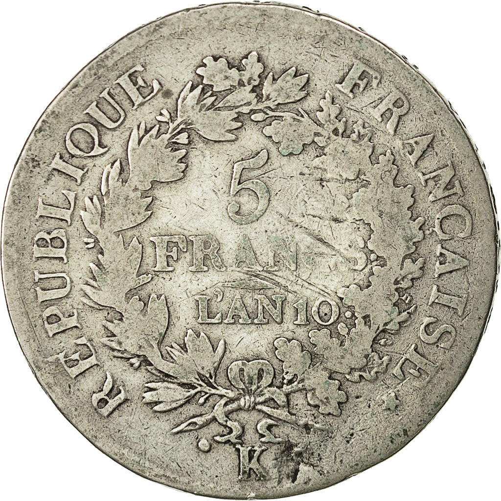 Munten, Frankrijk, Union et Force, 5 Francs, 1801, Bordeaux, FR, Zilver