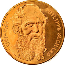 Schweiz, Medaille, Philippe Suchard, UNZ+, Copper-Nickel Gilt
