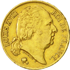 Munten, Frankrijk, Louis XVIII, Louis XVIII, 20 Francs, 1818, Perpignan, ZF