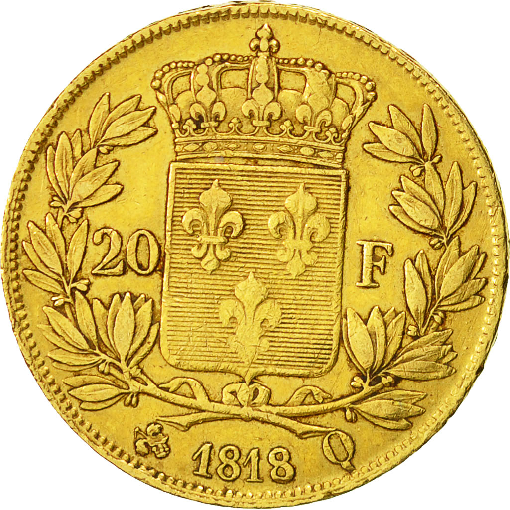 Munten, Frankrijk, Louis XVIII, Louis XVIII, 20 Francs, 1818, Perpignan, ZF