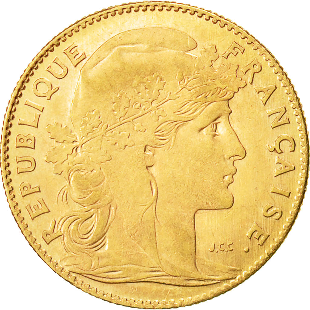 Coin, France, Marianne, 10 Francs, 1912, Paris, AU(50-53), Gold, KM:846