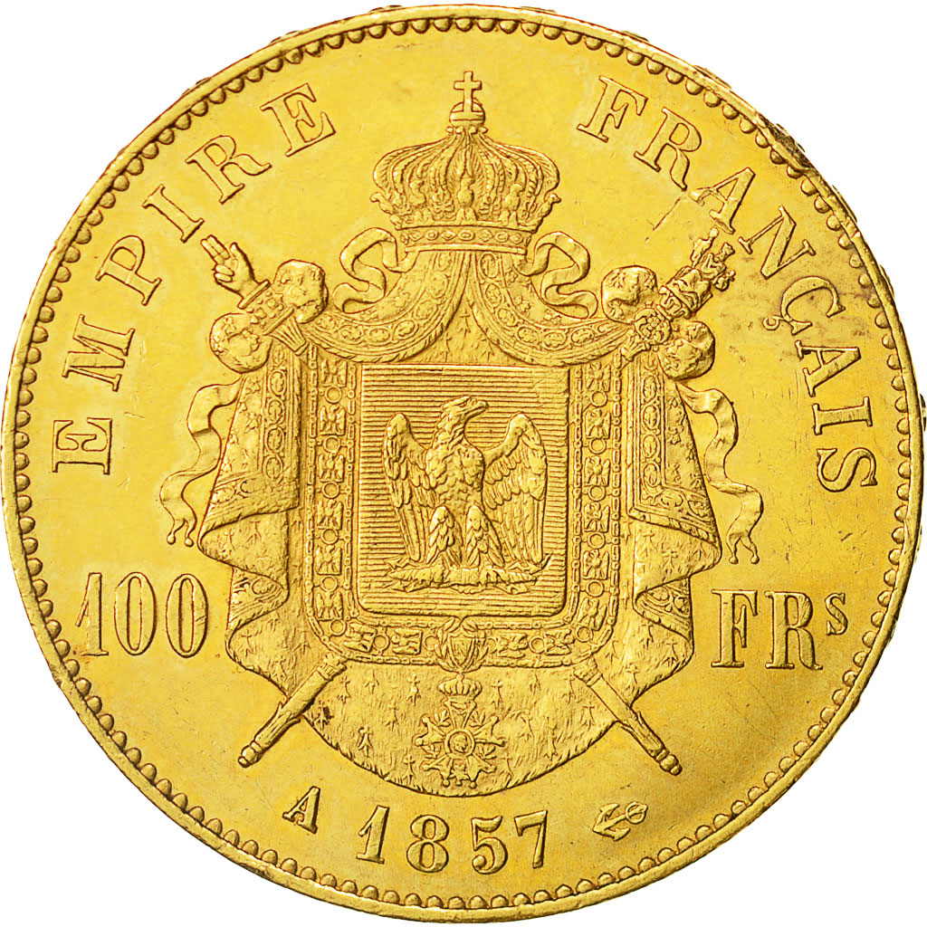 Coin, France, Napoleon III, Napoléon III, 100 Francs, 1857, Paris, EF(40-45)