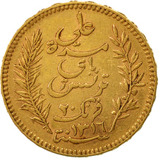 Münze, Tunesien, Ali Bey, 20 Francs, 1899, Paris, SS+, Gold, KM:227