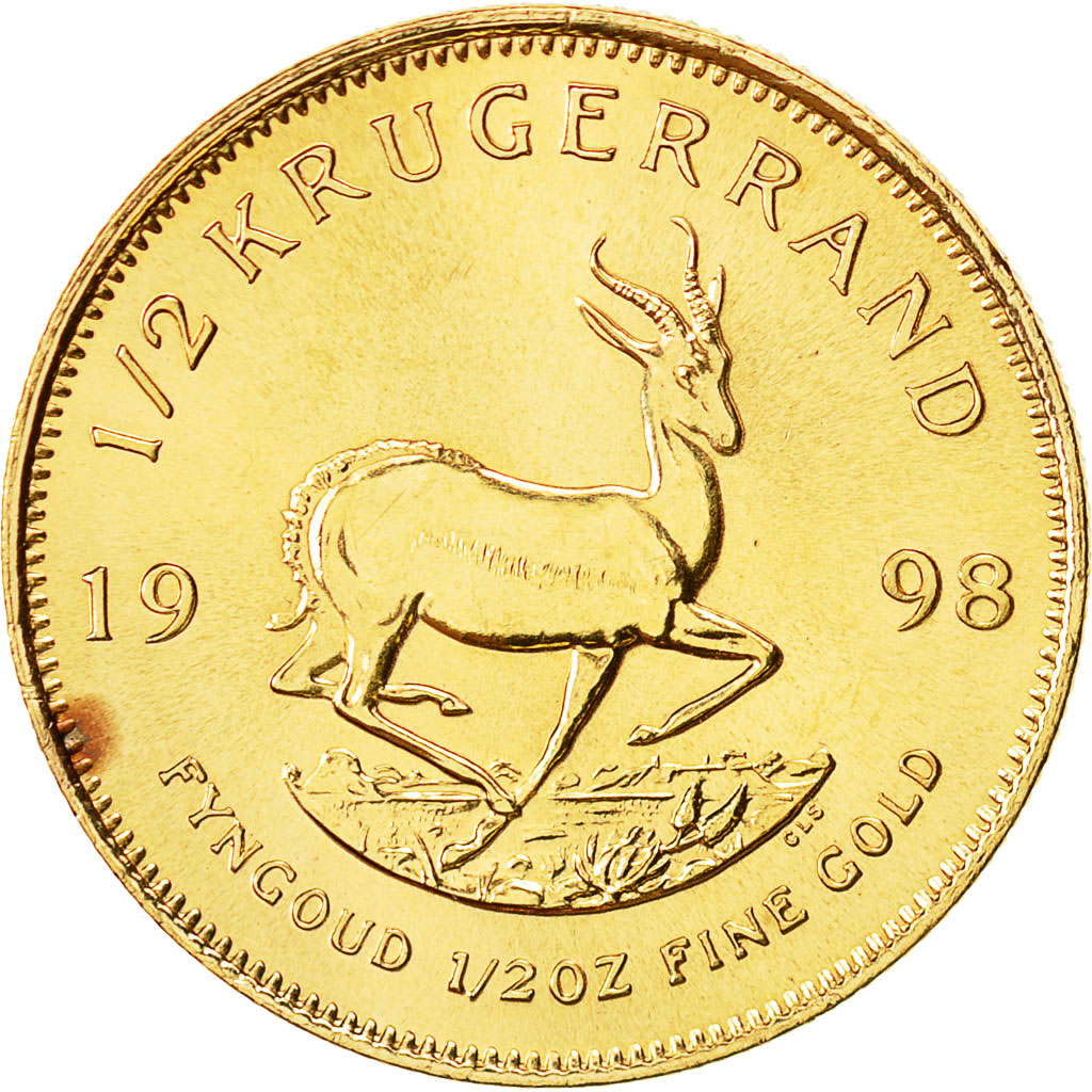 Coin, South Africa, 1/2 Krugerrand, 1998, MS(60-62), Gold, KM:107