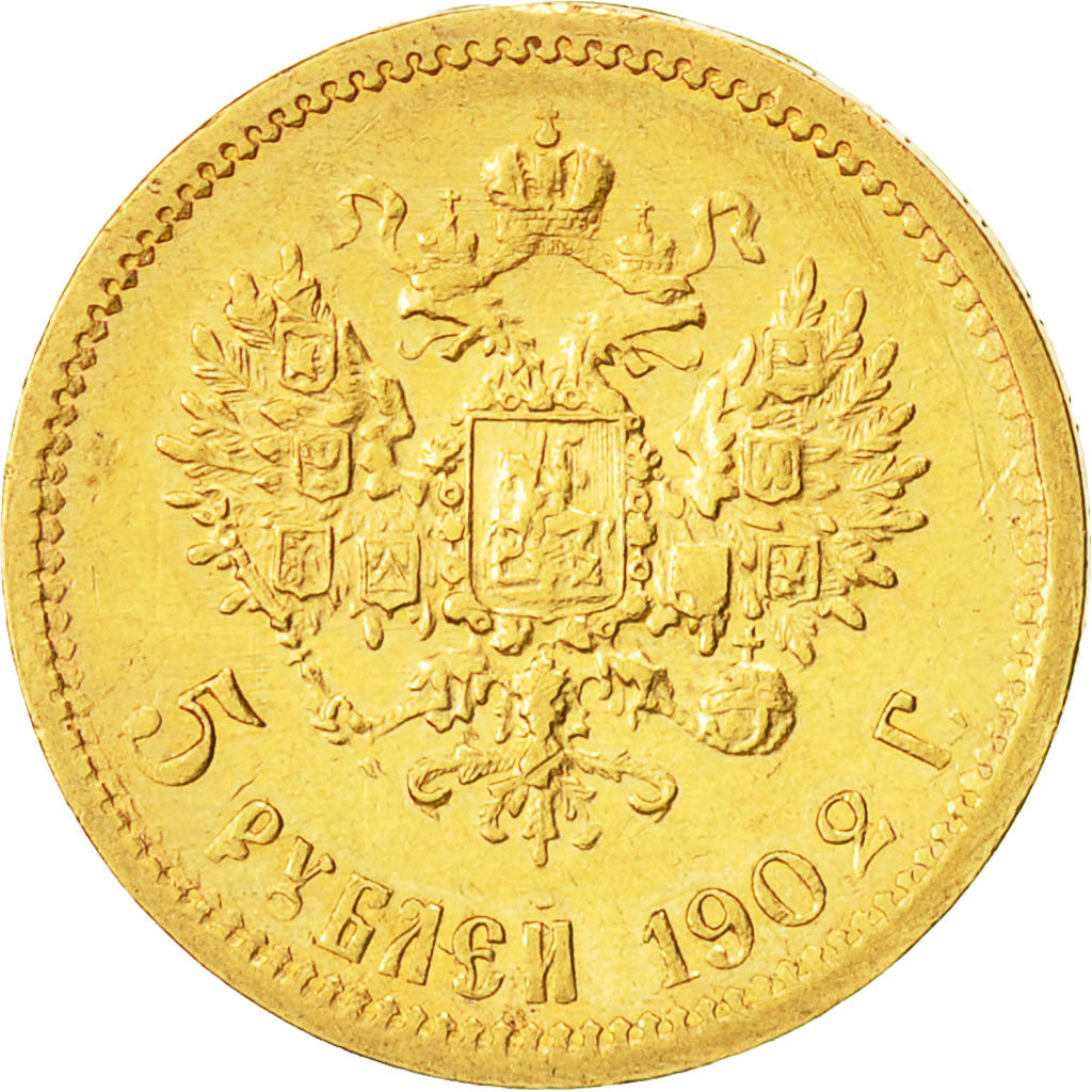 Monnaie, Russie, Nicholas II, 5 Roubles, 1902, St. Petersburg, TTB, Or, KM:62