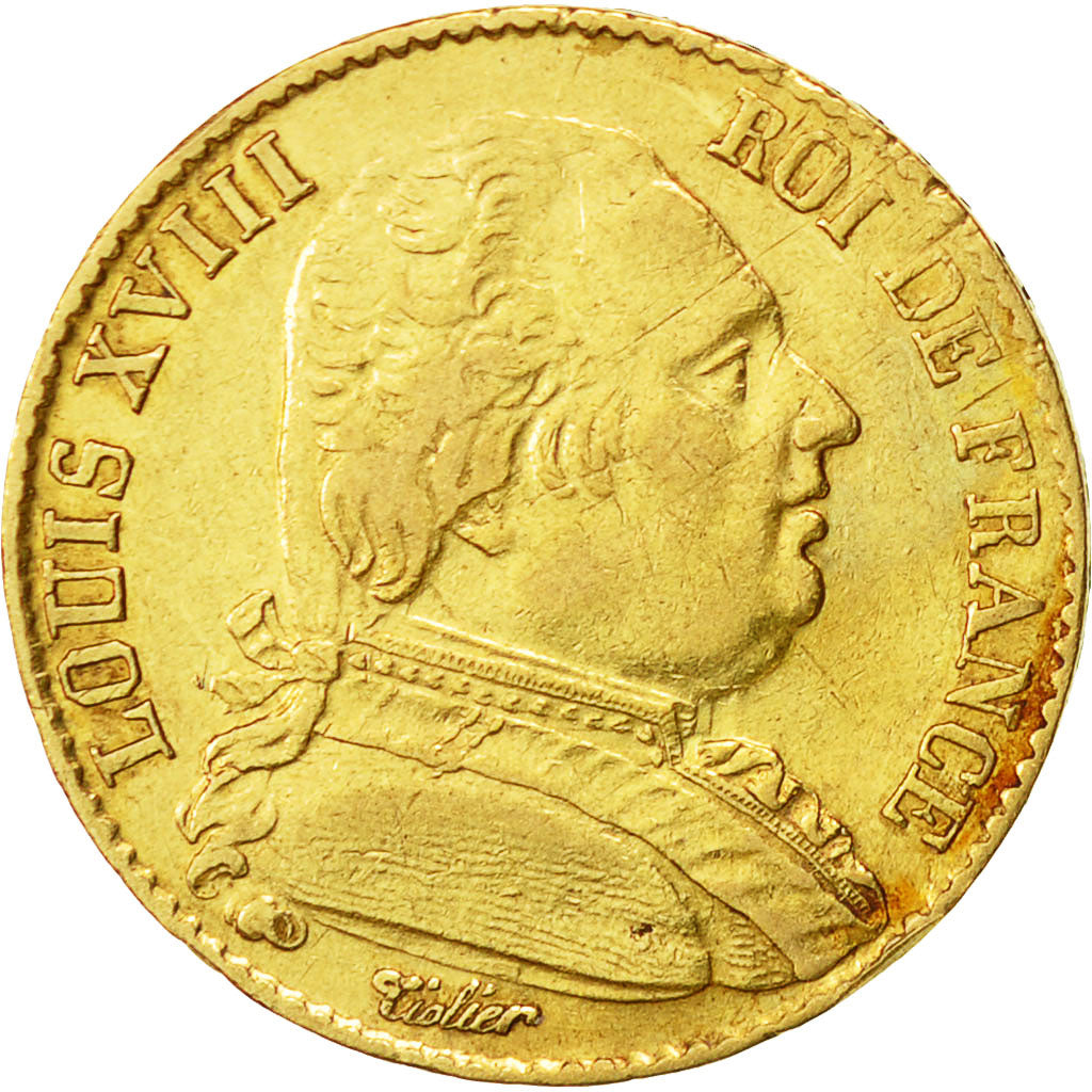 Monnaie, France, Louis XVIII, Louis XVIII, 20 Francs, 1814, Paris, TTB, Or