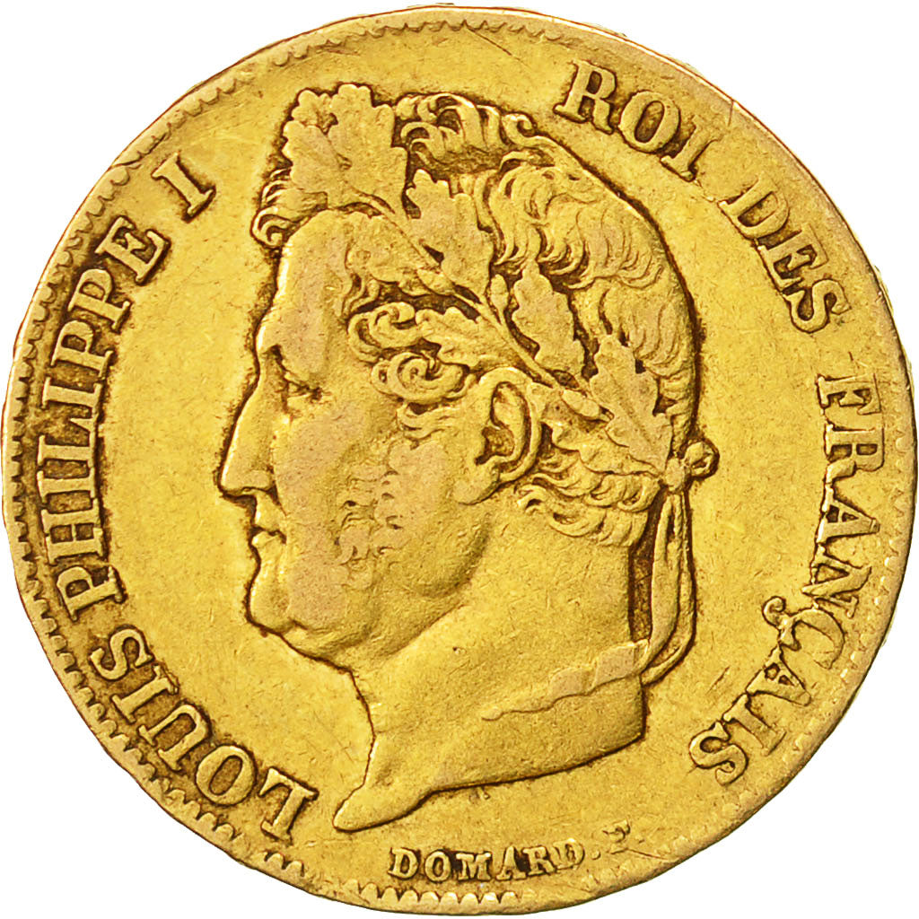Moneta, Francia, Louis-Philippe, 20 Francs, 1840, Paris, MB+, Oro, KM:750.1