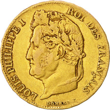 Moneta, Francia, Louis-Philippe, 20 Francs, 1840, Paris, MB+, Oro, KM:750.1