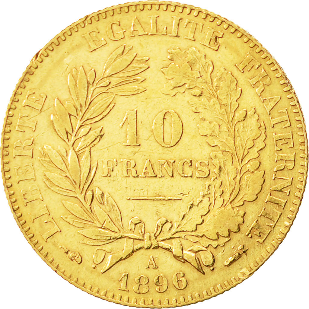 Monnaie, France, Cérès, 10 Francs, 1896, Paris, TTB+, Or, KM:830, Gadoury:1016
