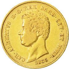 Moneta, STATI ITALIANI, SARDINIA, Carlo Alberto, 20 Lire, 1835, Genoa, MB+, Oro
