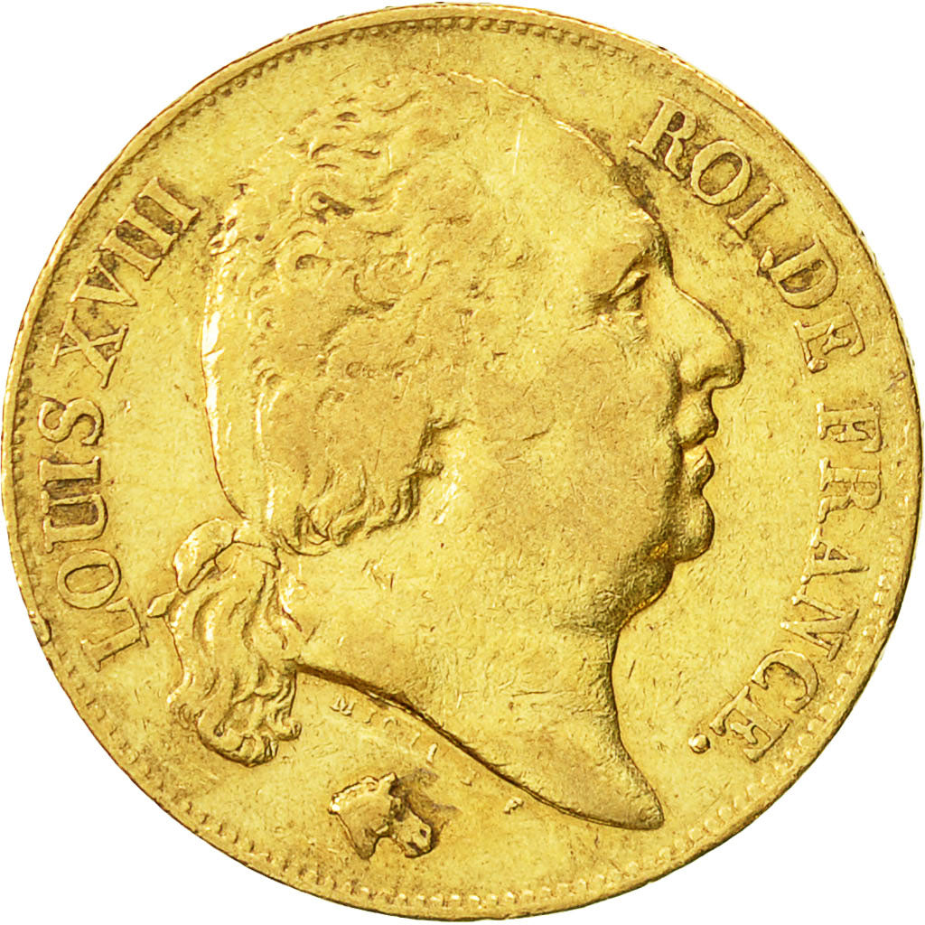 Münze, Frankreich, Louis XVIII, Louis XVIII, 20 Francs, 1818, Lille, S+, Gold