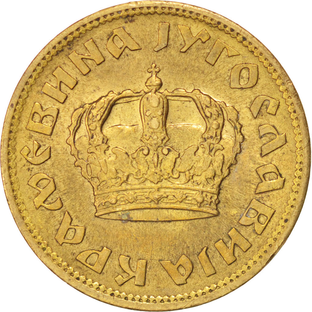 YUGOSLAVIA, Dinar, 1938, KM #19, MS(60-62), Aluminum-Bronze, 21, 3.50