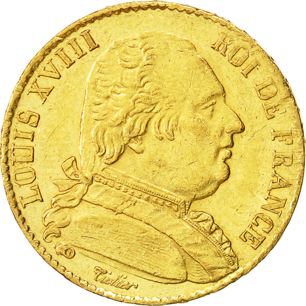 Monnaie, France, Louis XVIII, Louis XVIII, 20 Francs, 1814, Paris, SUP, Or