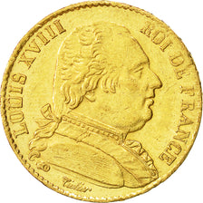 Monnaie, France, Louis XVIII, Louis XVIII, 20 Francs, 1814, Paris, SUP, Or