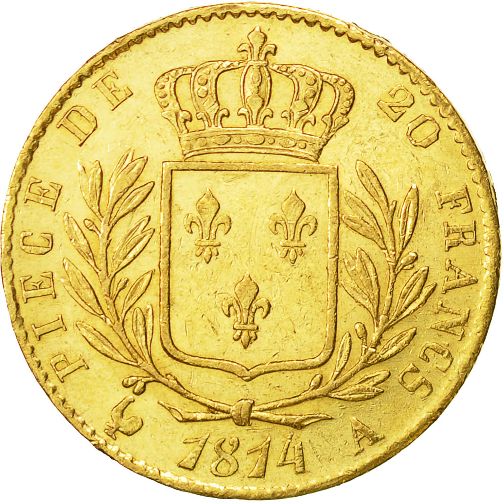 Monnaie, France, Louis XVIII, Louis XVIII, 20 Francs, 1814, Paris, SUP, Or