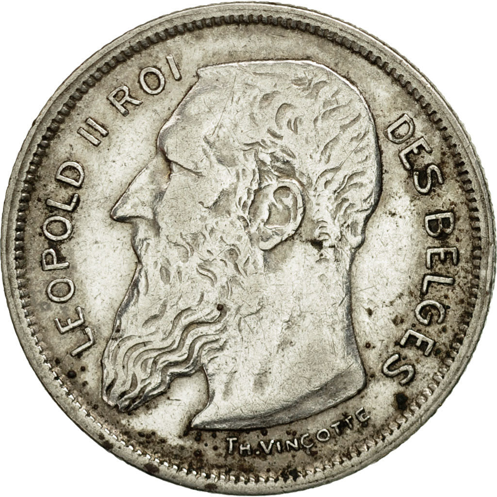 Coin, Belgium, 2 Francs, 2 Frank, 1909, VF(30-35), Silver, KM:58.1