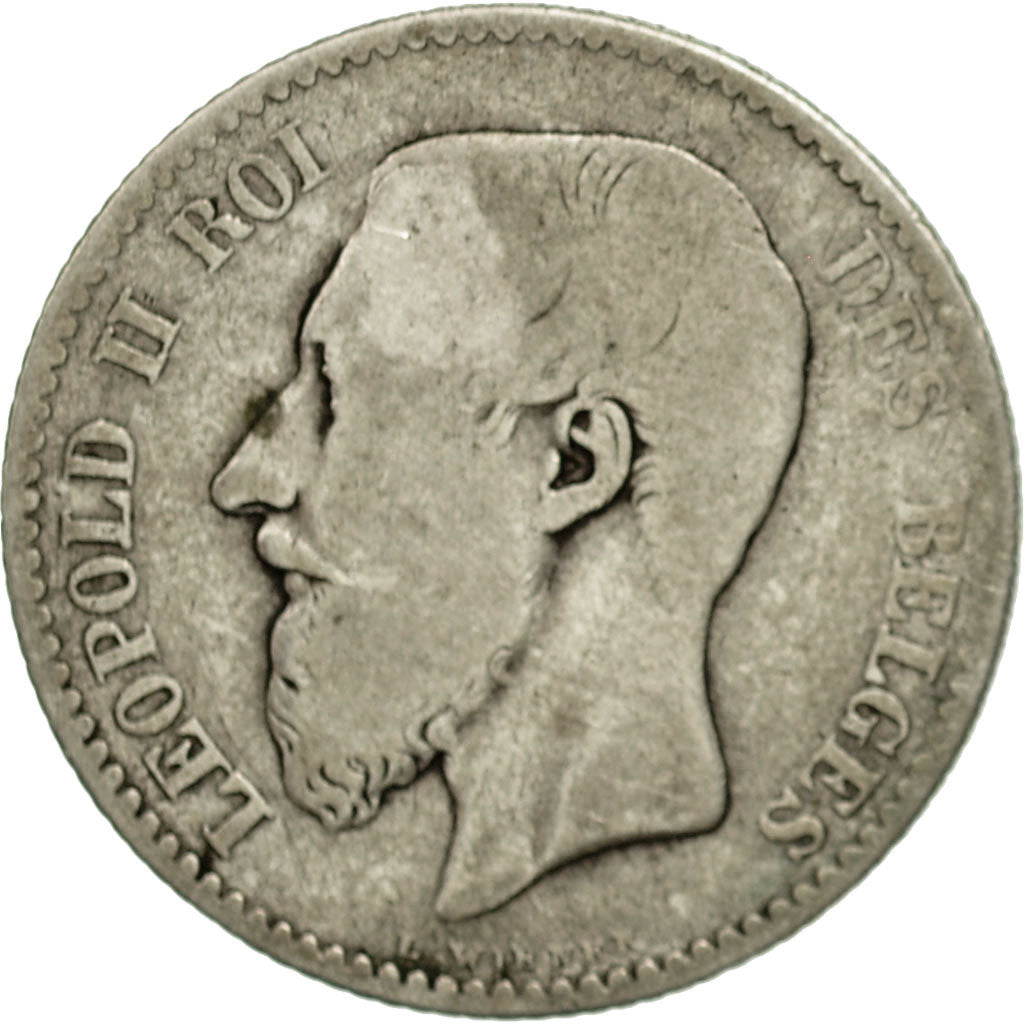 Coin, Belgium, Leopold II, Franc, 1881, F(12-15), Silver, KM:28.1