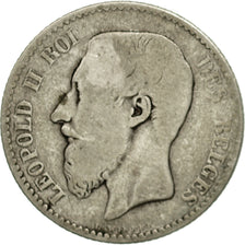 Coin, Belgium, Leopold II, Franc, 1881, F(12-15), Silver, KM:28.1