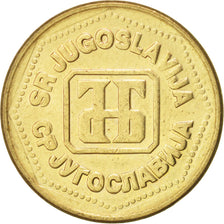 YUGOSLAVIA, 100 Dinara, 1993, KM #159, AU(50-53), Brass, 4.96