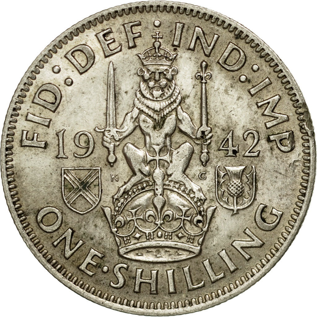 Monnaie, Grande-Bretagne, George VI, Shilling, 1942, TTB+, Argent, KM:854