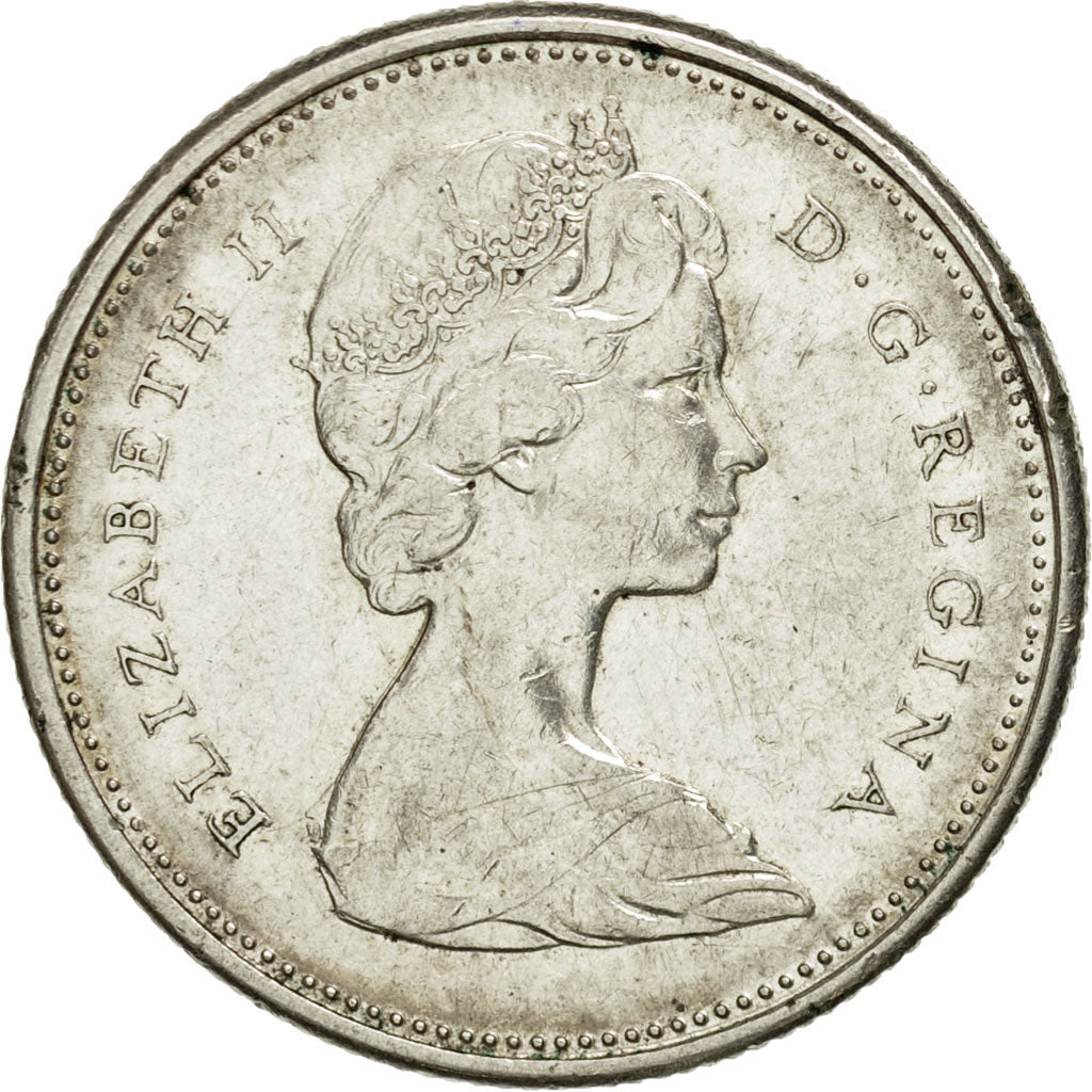 Coin, Canada, Elizabeth II, 25 Cents, 1966, Royal Canadian Mint, Ottawa