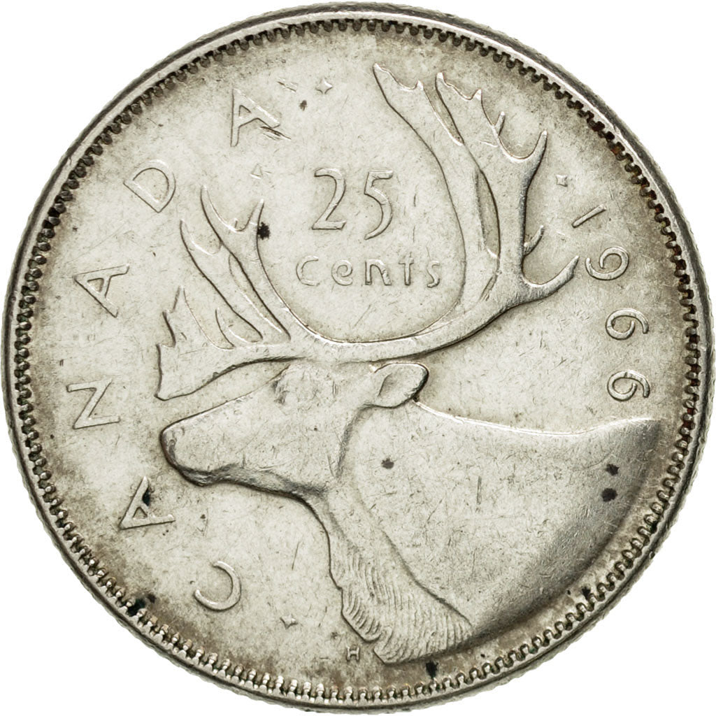 Coin, Canada, Elizabeth II, 25 Cents, 1966, Royal Canadian Mint, Ottawa