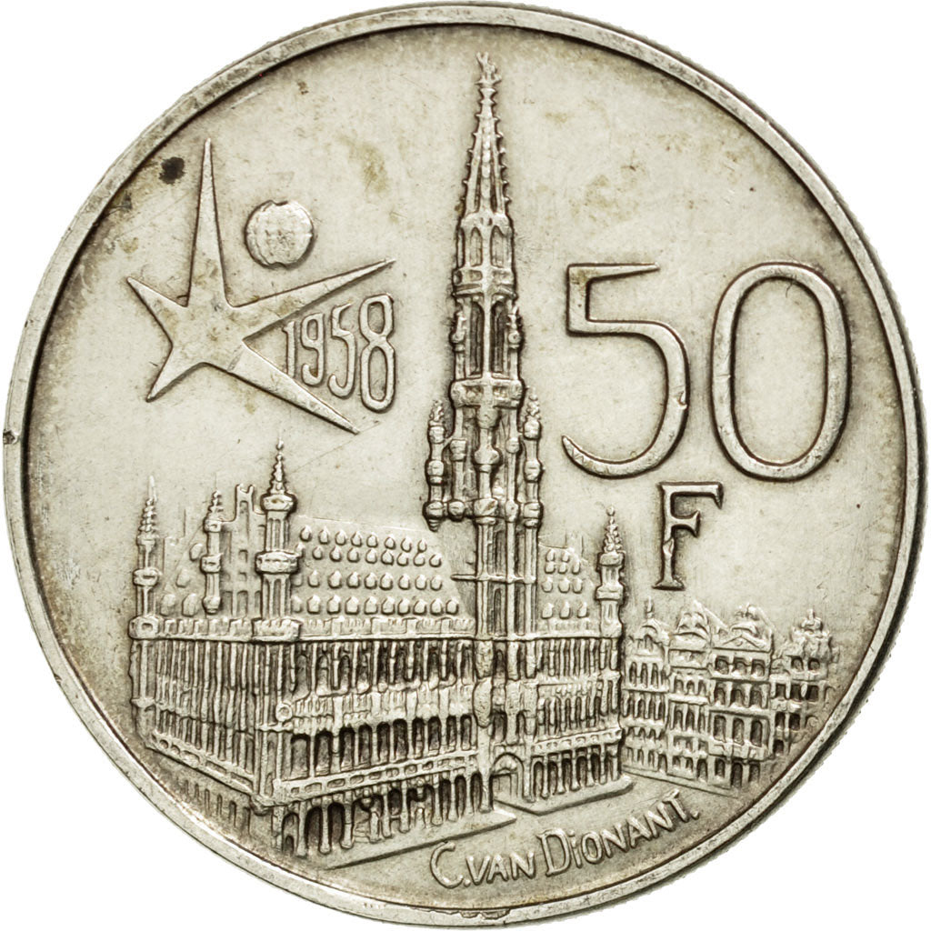 Monnaie, Belgique, 50 Francs, 50 Frank, 1958, TTB+, Argent, KM:151.1