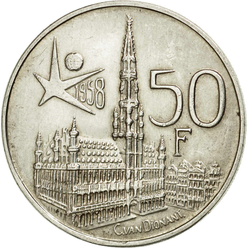 Monnaie, Belgique, 50 Francs, 50 Frank, 1958, TTB+, Argent, KM:150.1
