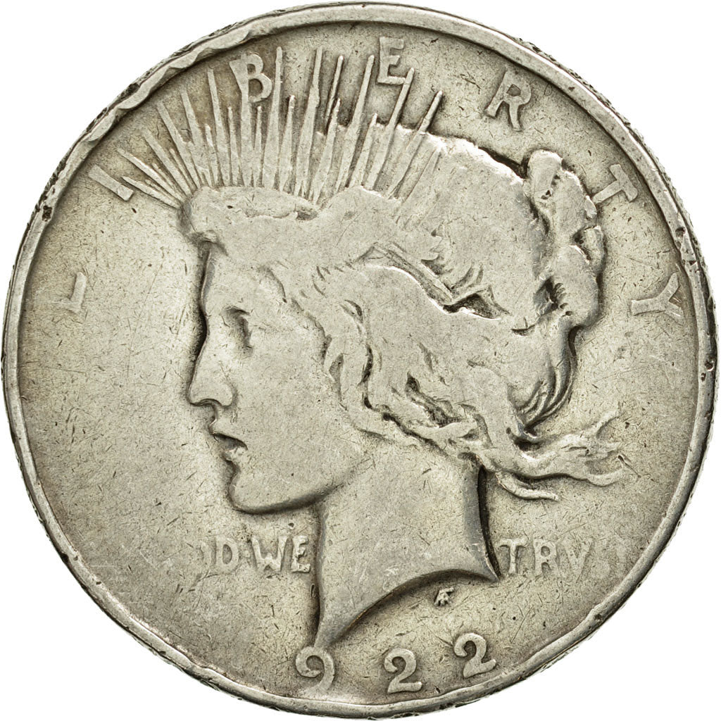Coin, United States, Peace Dollar, Dollar, 1922, U.S. Mint, Denver, VF(20-25)