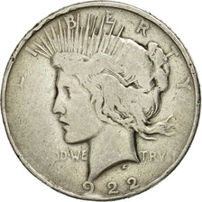 Coin, United States, Peace Dollar, Dollar, 1922, U.S. Mint, Denver, VF(20-25)