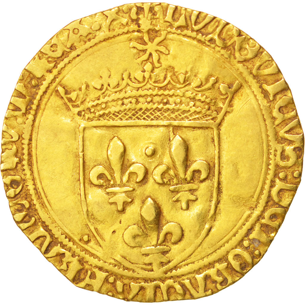FRANCE, Ecu d'or, 1498, Saint André Villeneuve Les Avignon, EF(40-45), Gold, D..