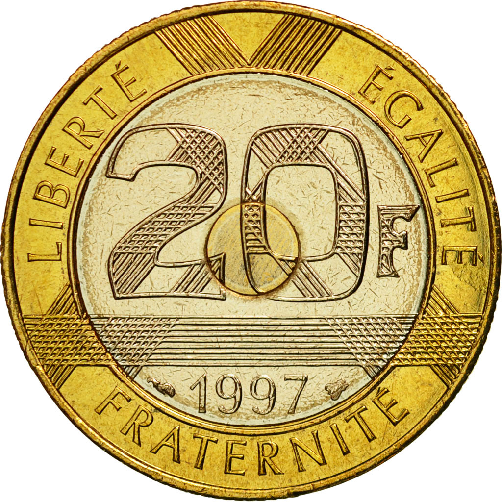 Monnaie, France, Mont Saint Michel, 20 Francs, 1997, Paris, FDC, Tri-Metallic