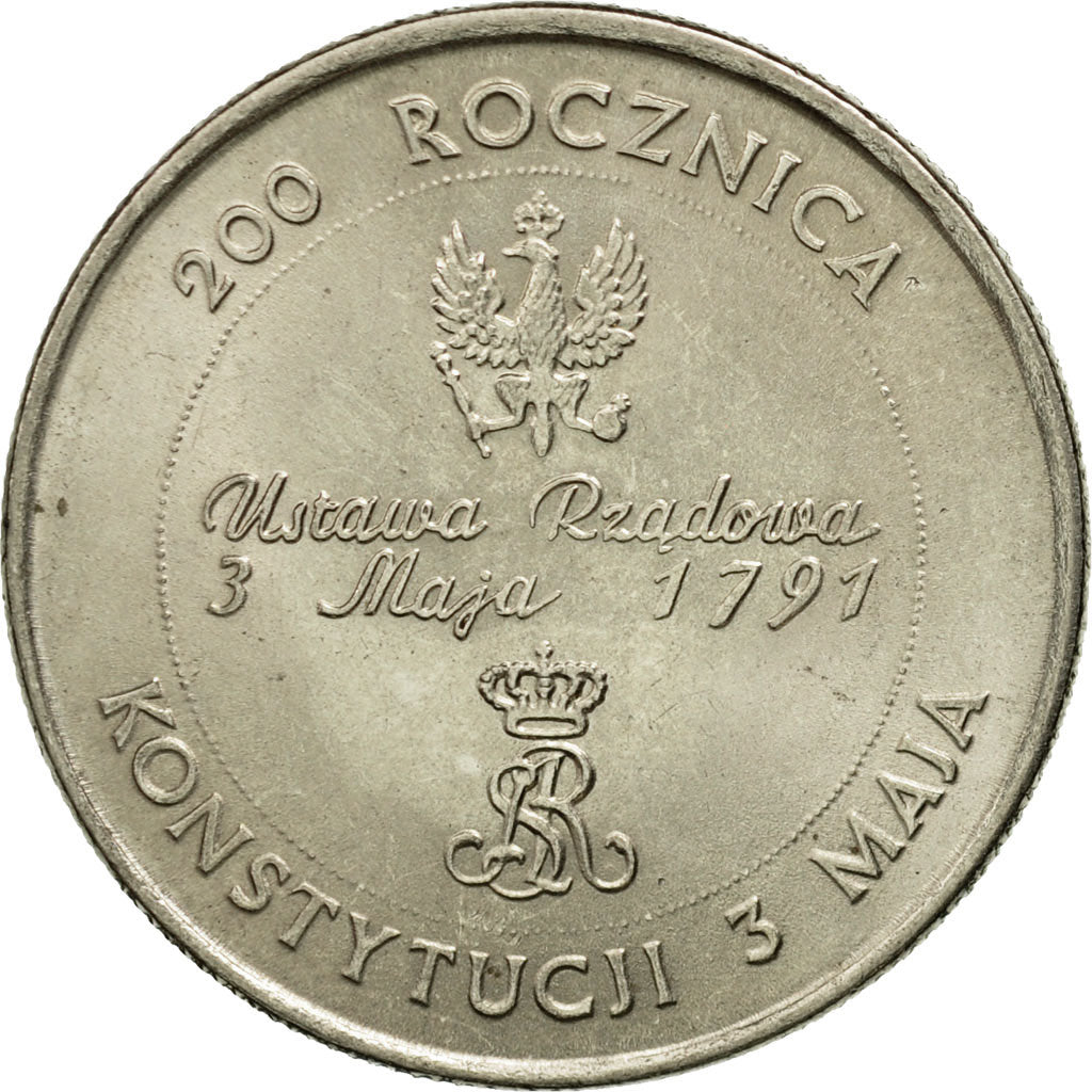 Moneda, Polonia, 10000 Zlotych, 1991, Warsaw, EBC, Níquel chapado en acero