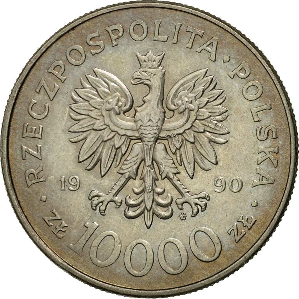 Monnaie, Pologne, 10000 Zlotych, 1990, Warsaw, SUP, Copper-nickel, KM:195