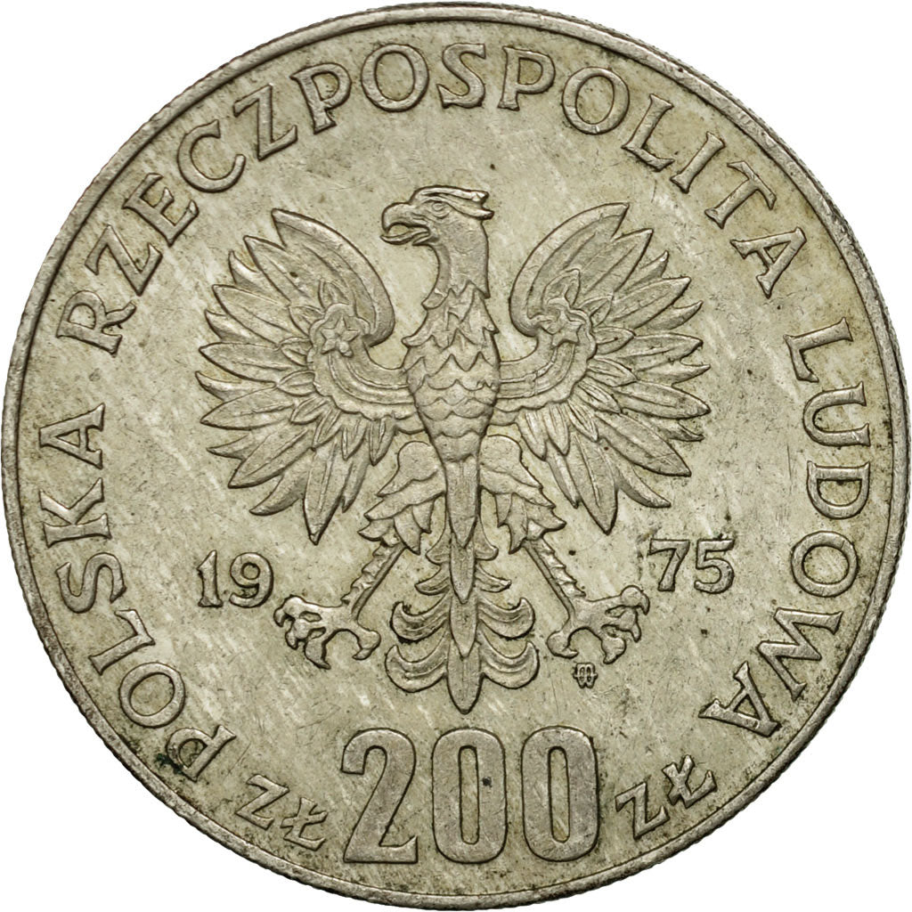 Coin, Poland, 200 Zlotych, 1975, Warsaw, MS(60-62), Silver, KM:79