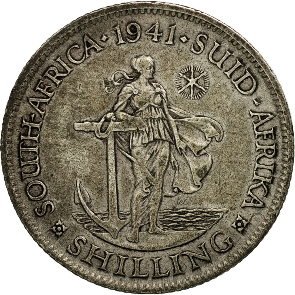 Coin, South Africa, George VI, Shilling, 1941, EF(40-45), Silver, KM:28