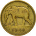 Coin, Belgian Congo, 2 Francs, AU(50-53), Brass, KM:28