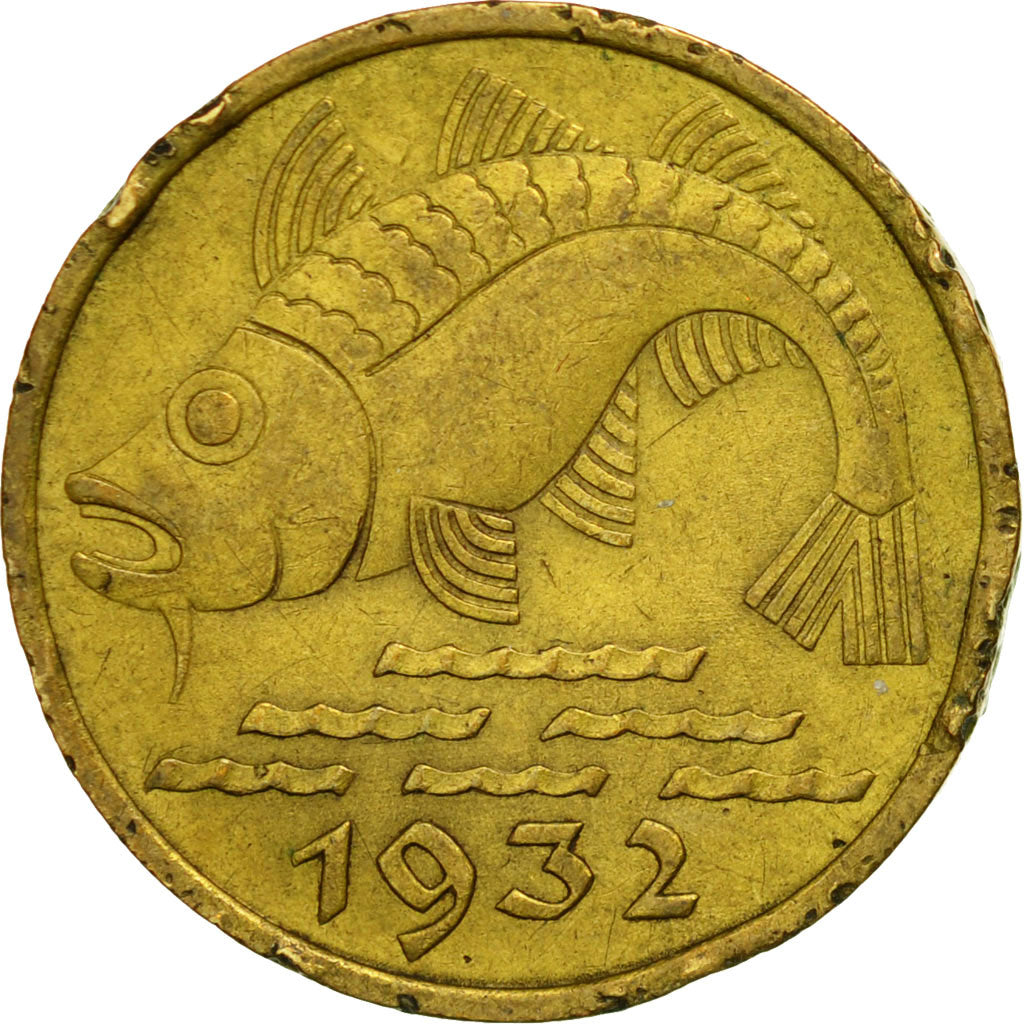 Coin, DANZIG, 10 Pfennig, 1932, AU(50-53), Aluminum-Bronze, KM:152