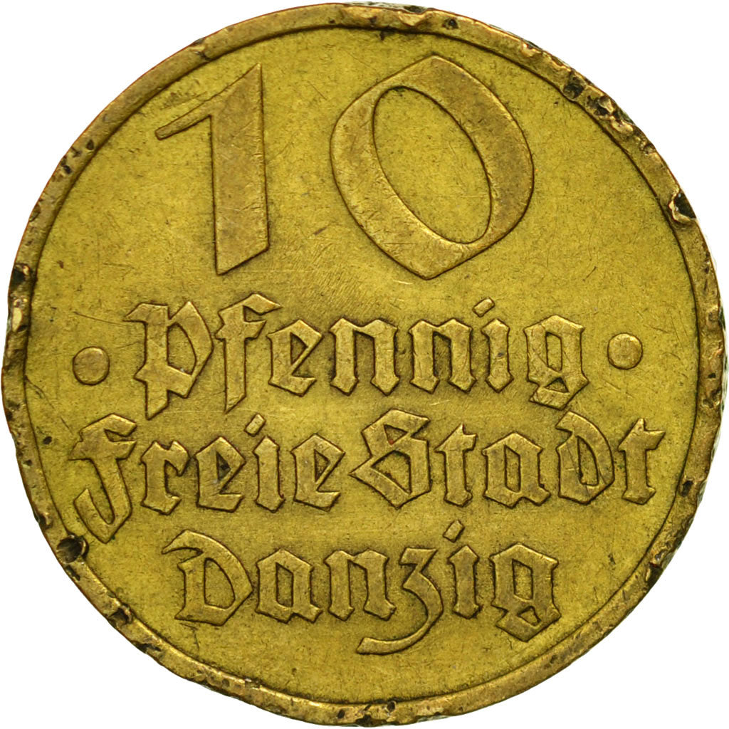 Coin, DANZIG, 10 Pfennig, 1932, AU(50-53), Aluminum-Bronze, KM:152