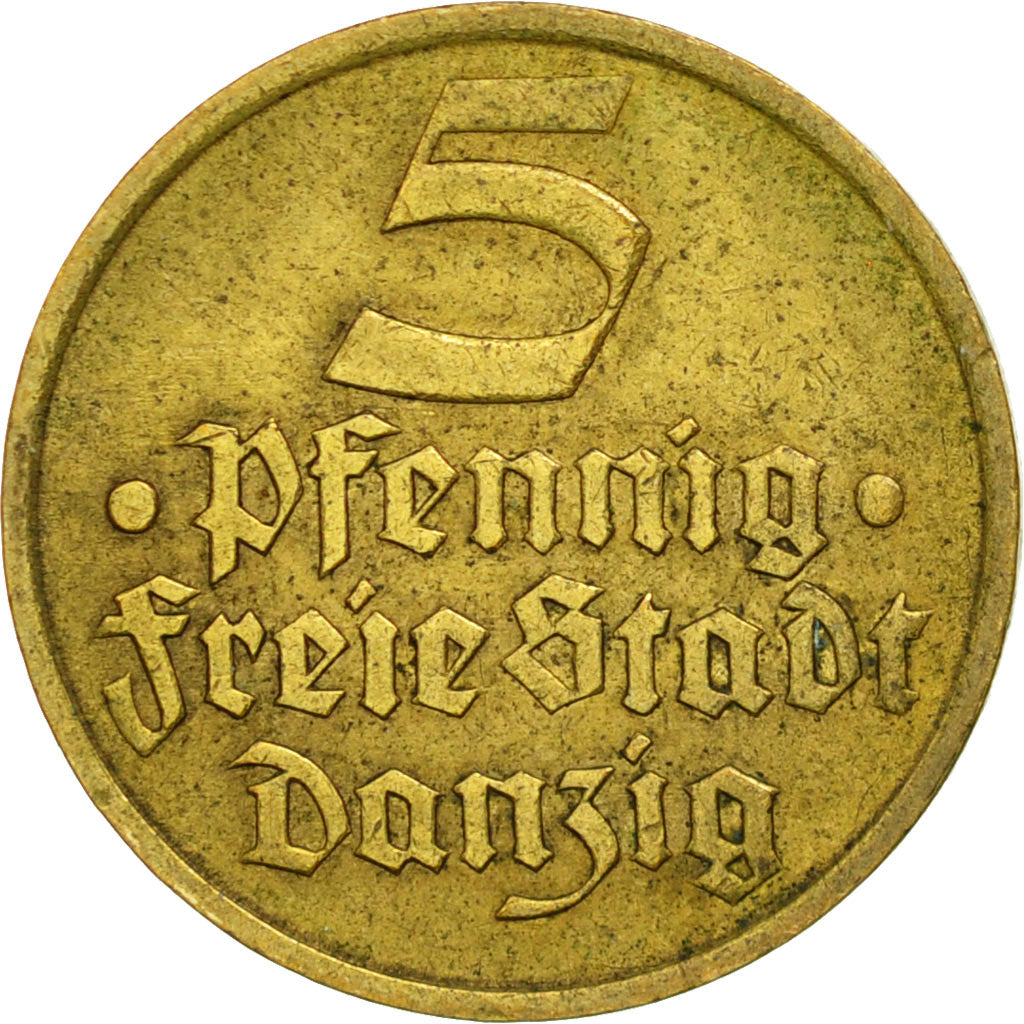 Coin, DANZIG, 5 Pfennig, 1932, AU(50-53), Aluminum-Bronze, KM:151