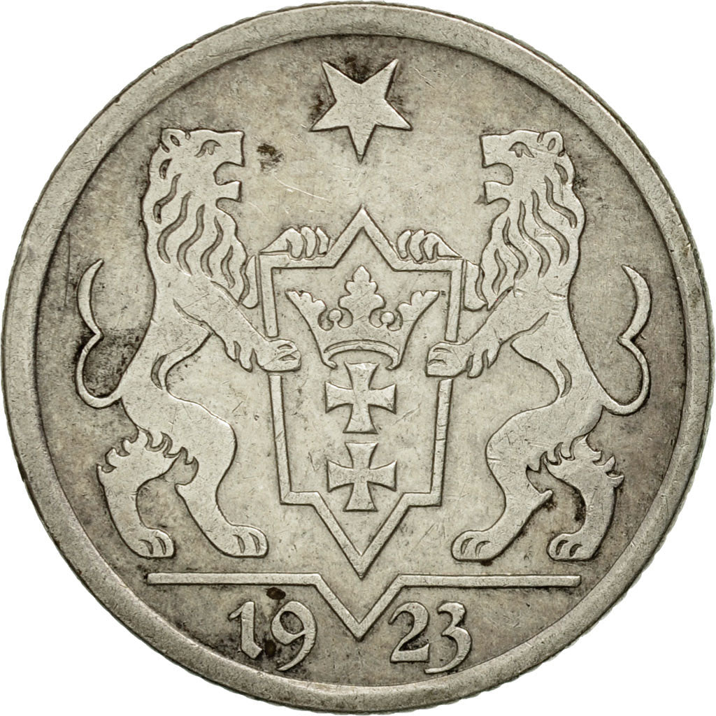 Münze, DANZIG, Gulden, 1923, SS+, Silber, KM:145