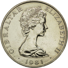 Coin, Gibraltar, Elizabeth II, Crown, 1981, MS(60-62), Copper-nickel, KM:14