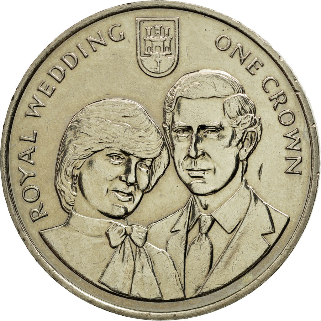 Coin, Gibraltar, Elizabeth II, Crown, 1981, MS(60-62), Copper-nickel, KM:14