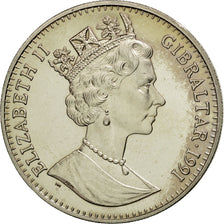 Coin, Gibraltar, Elizabeth II, Crown, 1991, MS(60-62), Copper-nickel, KM:95