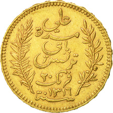 Coin, Tunisia, Ali Bey, 20 Francs, 1898, Paris, AU(50-53), Gold, KM:227