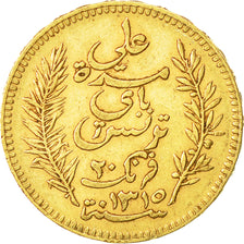 Coin, Tunisia, Ali Bey, 20 Francs, 1897, Paris, AU(50-53), Gold, KM:227