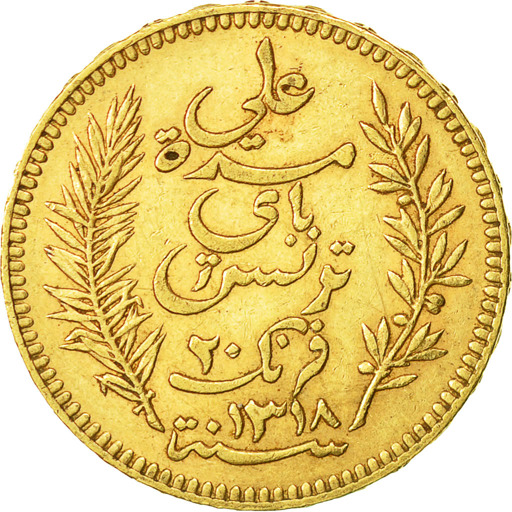 Monnaie, Tunisie, Ali Bey, 20 Francs, 1900, Paris, TTB+, Or, KM:227