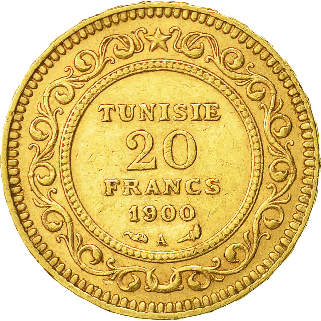 Monnaie, Tunisie, Ali Bey, 20 Francs, 1900, Paris, TTB+, Or, KM:227